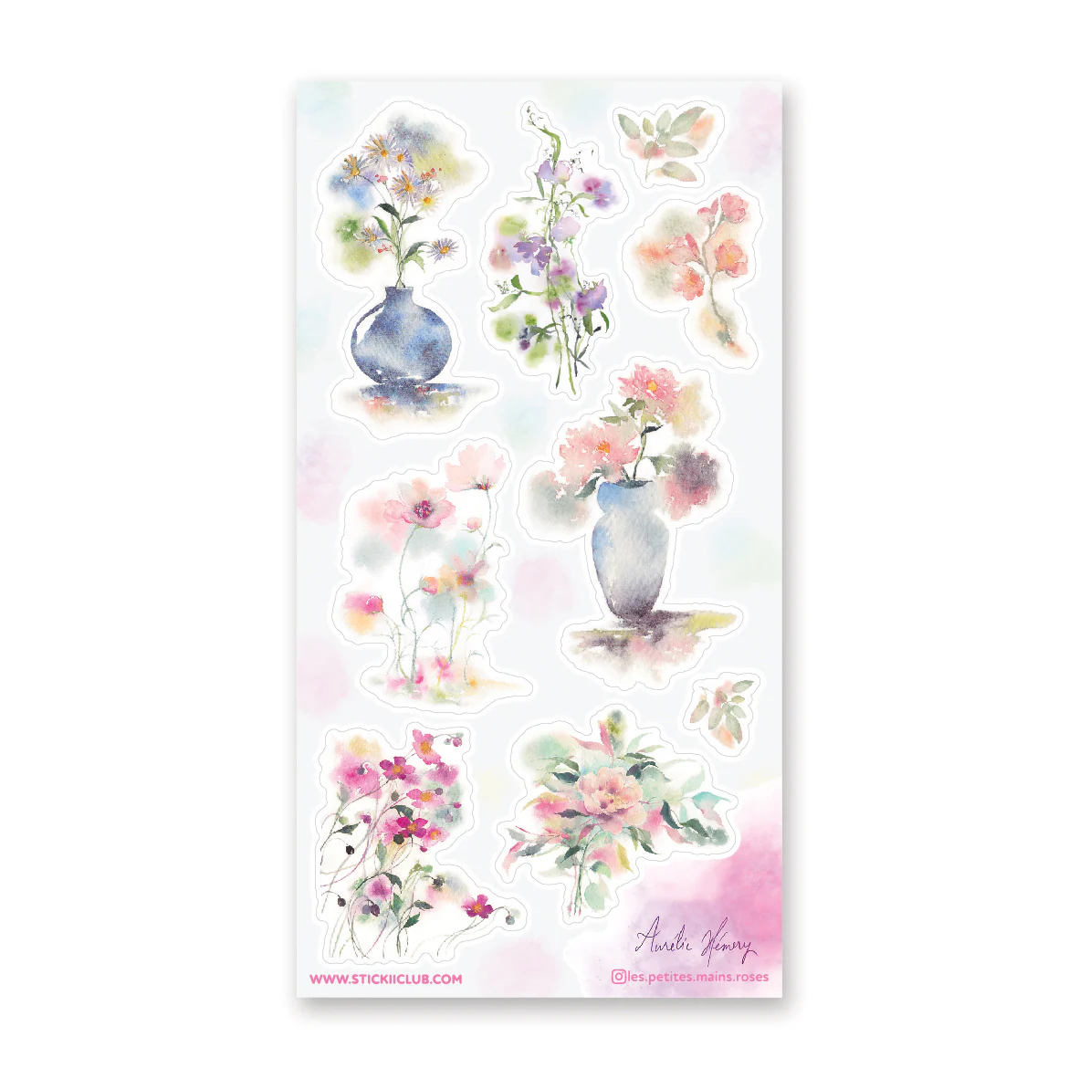 STICKII PRETTY PASTEL FLORALS STICKER SHEET