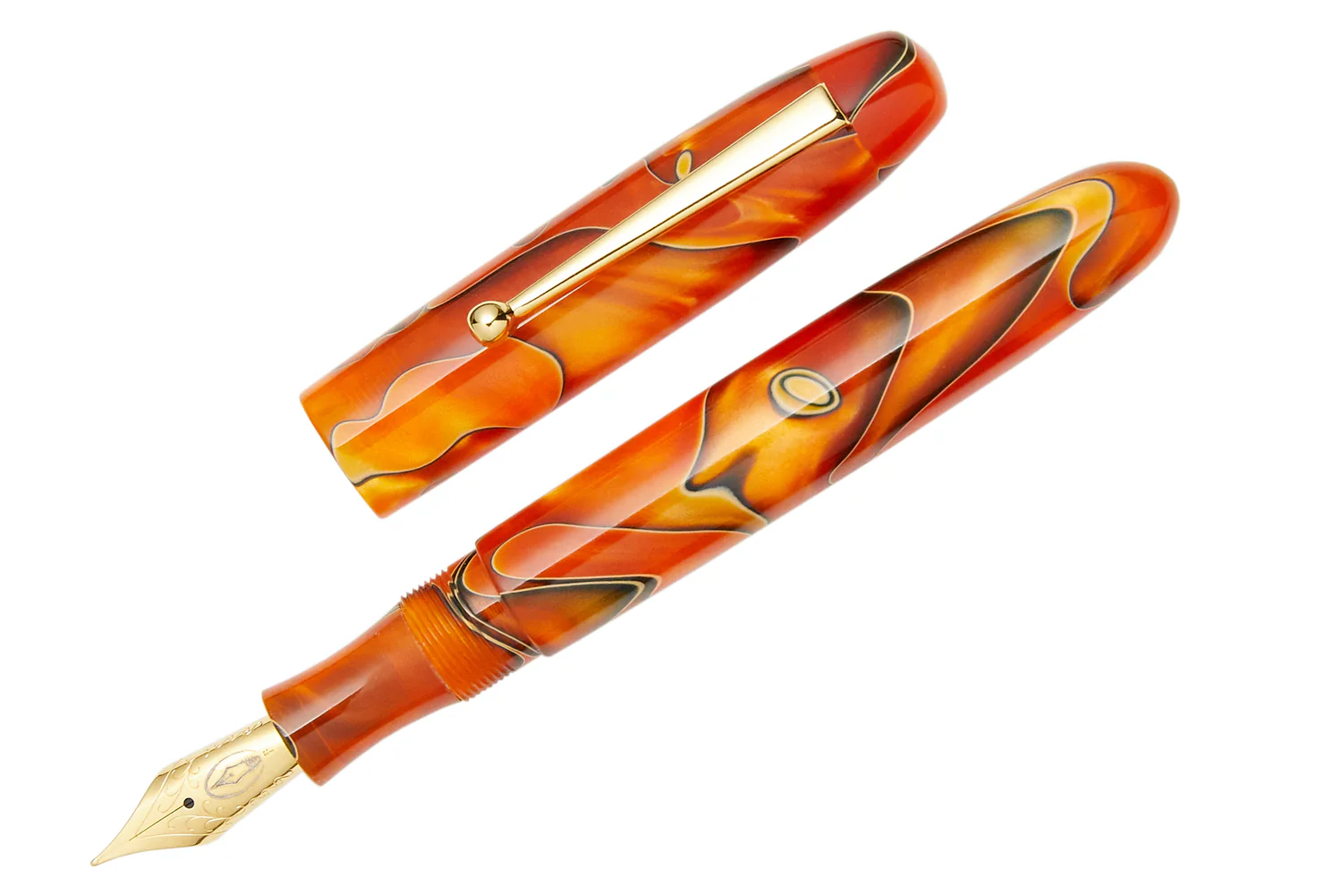EDISON PEN CO. COLLIER PERSIMMON SWIRL FOUNTAiN PEN