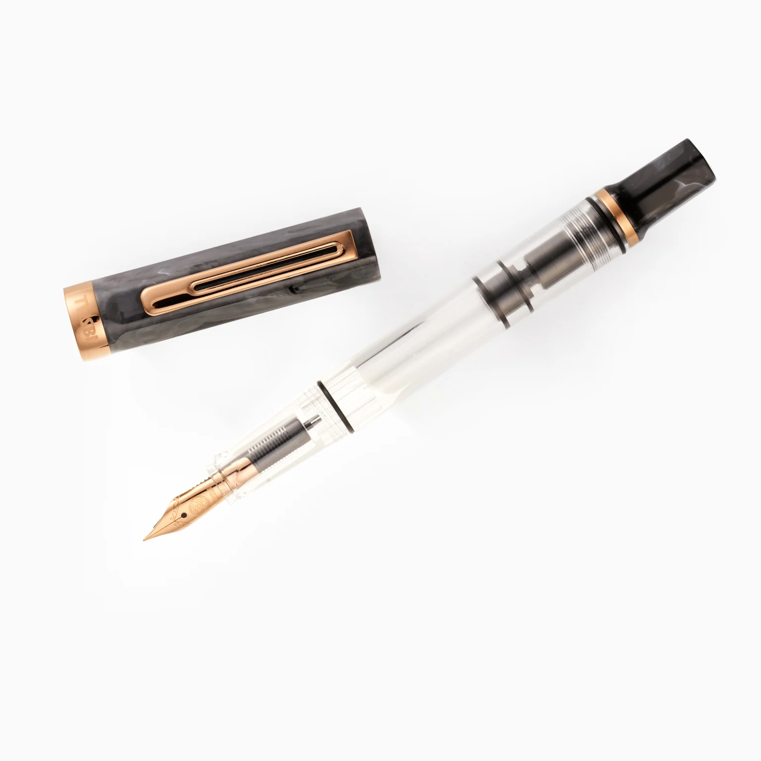 TWSBI ECO BLACK MARBLE W/BRONZE FOUNTAIN PEN