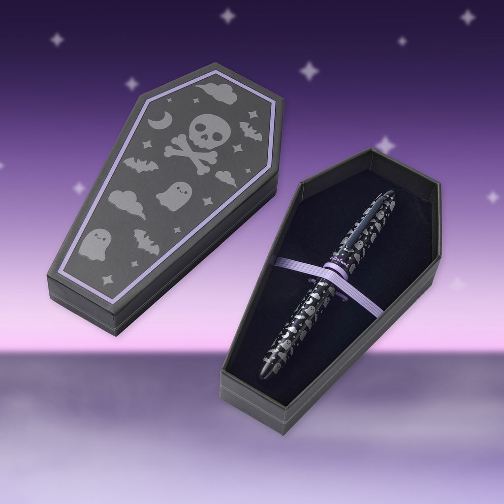 ESTERBROOK SWEETLY HAUNTED BLACK HALLOWEEN PASTEL ESTIE FP WITH BAT